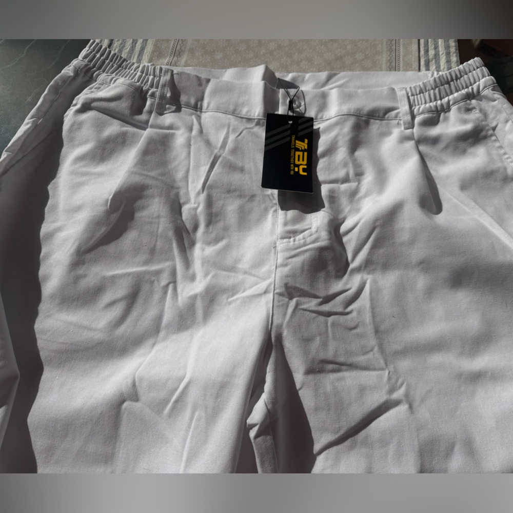 NWT TBY travel together with you womensWhite Elastic Waist Casual Pants with Tag